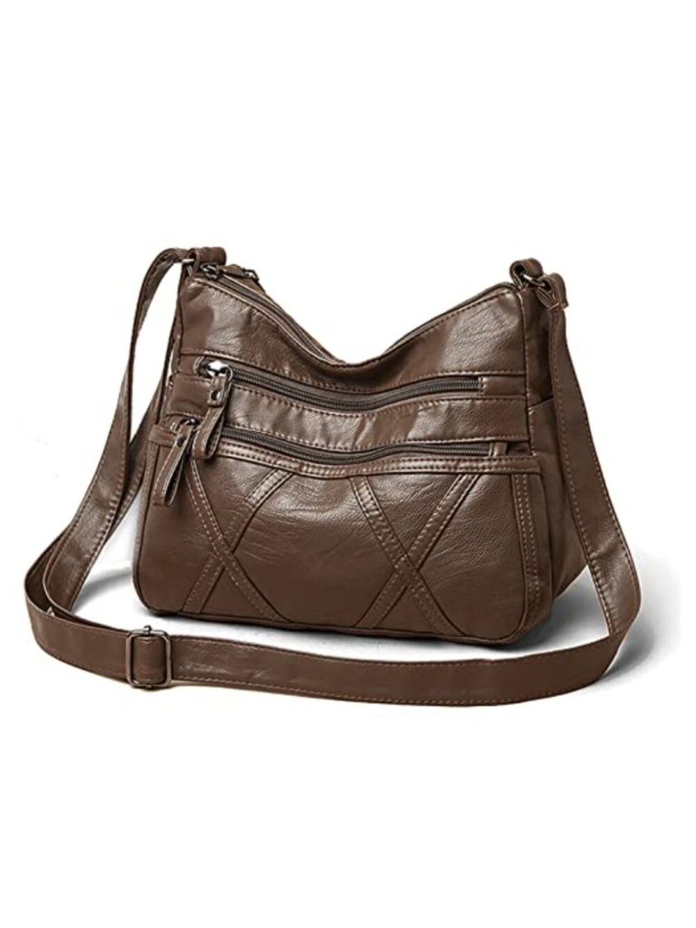 Women's Small Crossbody Bag Purse Lightweight Retro Faux Leather Shoulder Bag